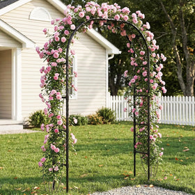 LeJoy Garden garden arbor arch front view highlights rustproof coating and sturdy frame.