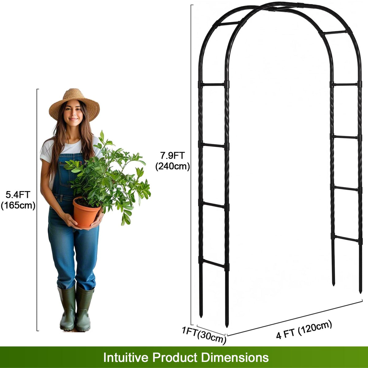 LeJoy Garden garden arbor arch plant-support-rose demonstrates ideal rose and clematis climbing.