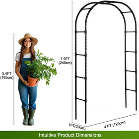 LeJoy Garden garden arbor arch plant-support-rose demonstrates ideal rose and clematis climbing.