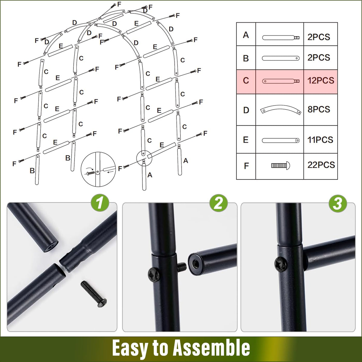 LeJoy Garden assembly instructions include illustrations for quick setup