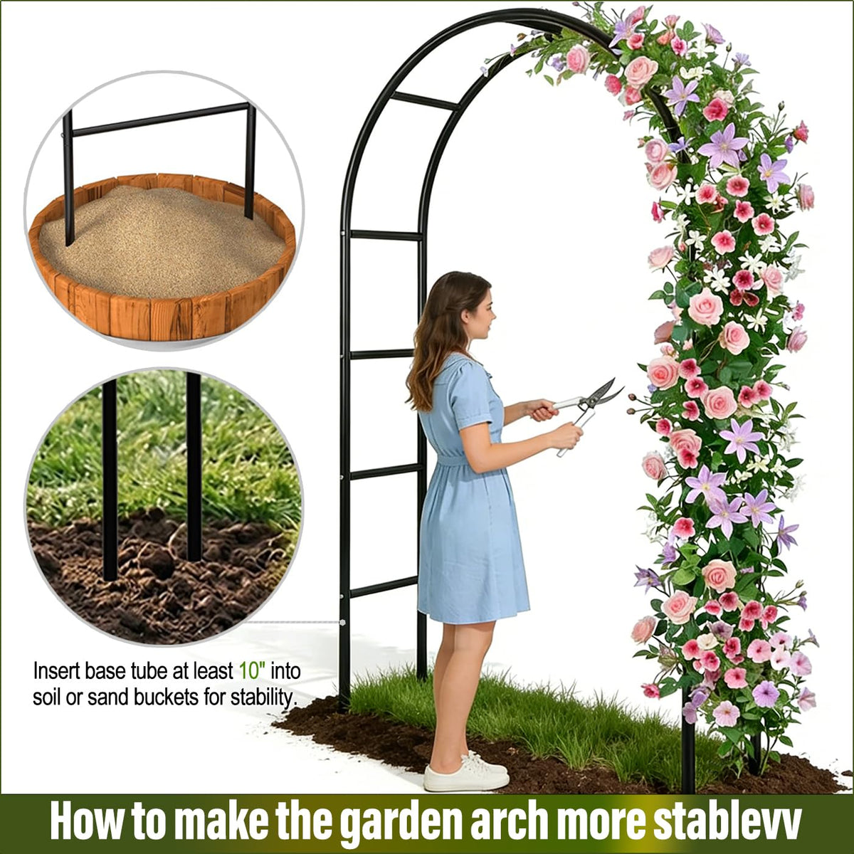 LeJoy Garden arbor dressed with lights adds warm ambience