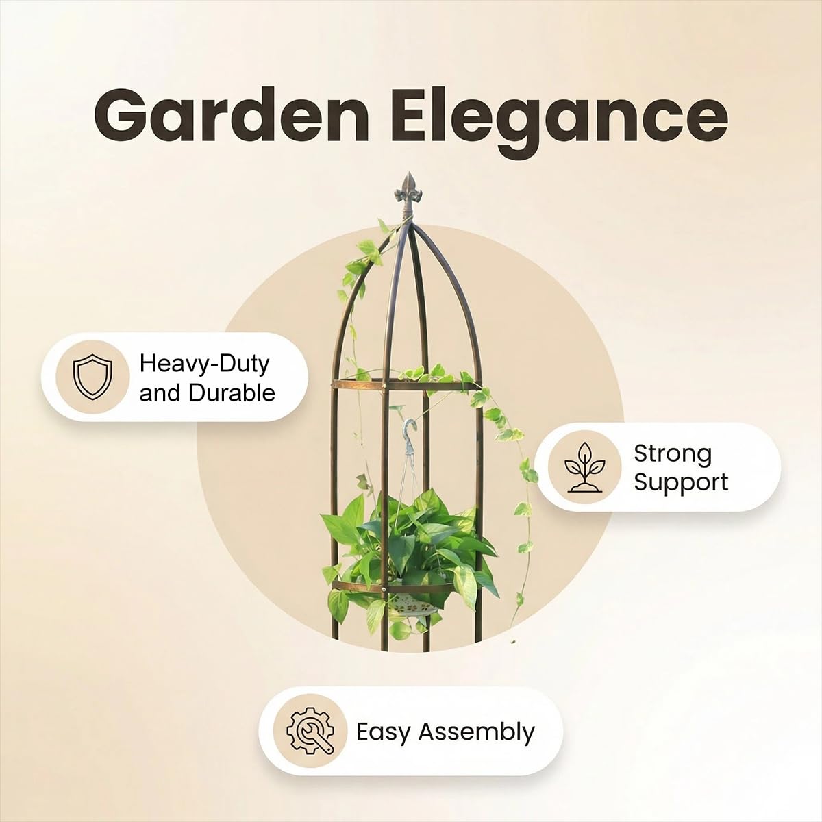 LeJoy Garden heavy-duty 16mm tubes provide sturdy plant support.