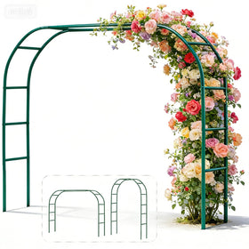 LeJoy Garden metal pergola arbor assembly shows easy installation for any garden.