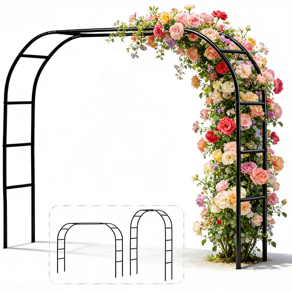 LeJoy Garden metal pergola arbor wide arch for versatile garden entries