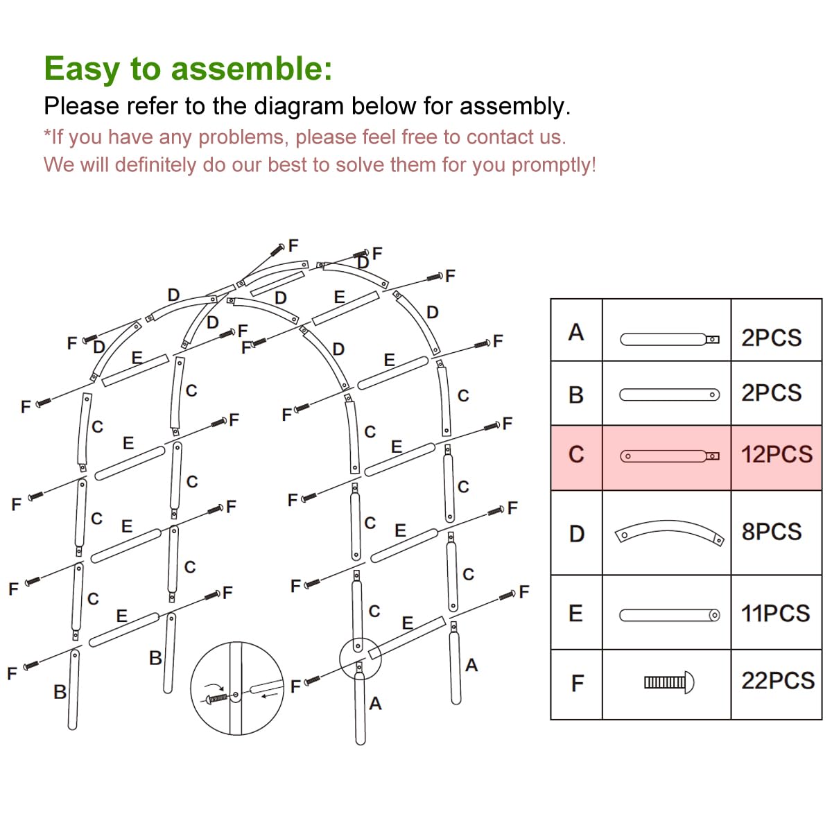 LeJoy Garden wide arch instructions illustrate quick setup for events.
