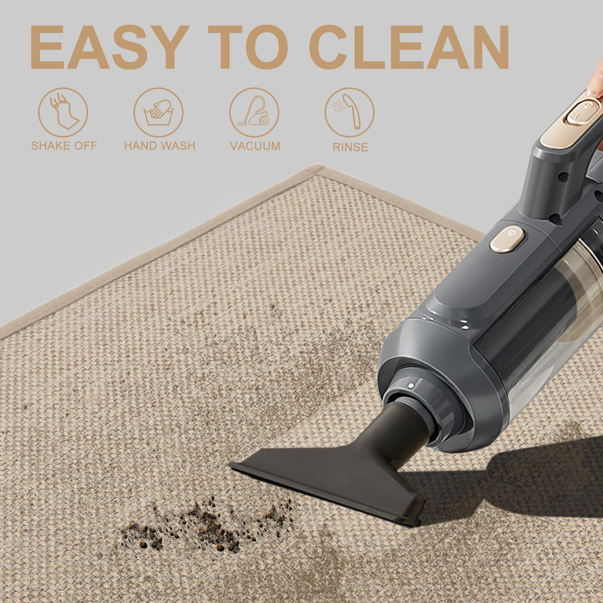 LEKEEPGO door mat khaki color complements interiors while trapping mud