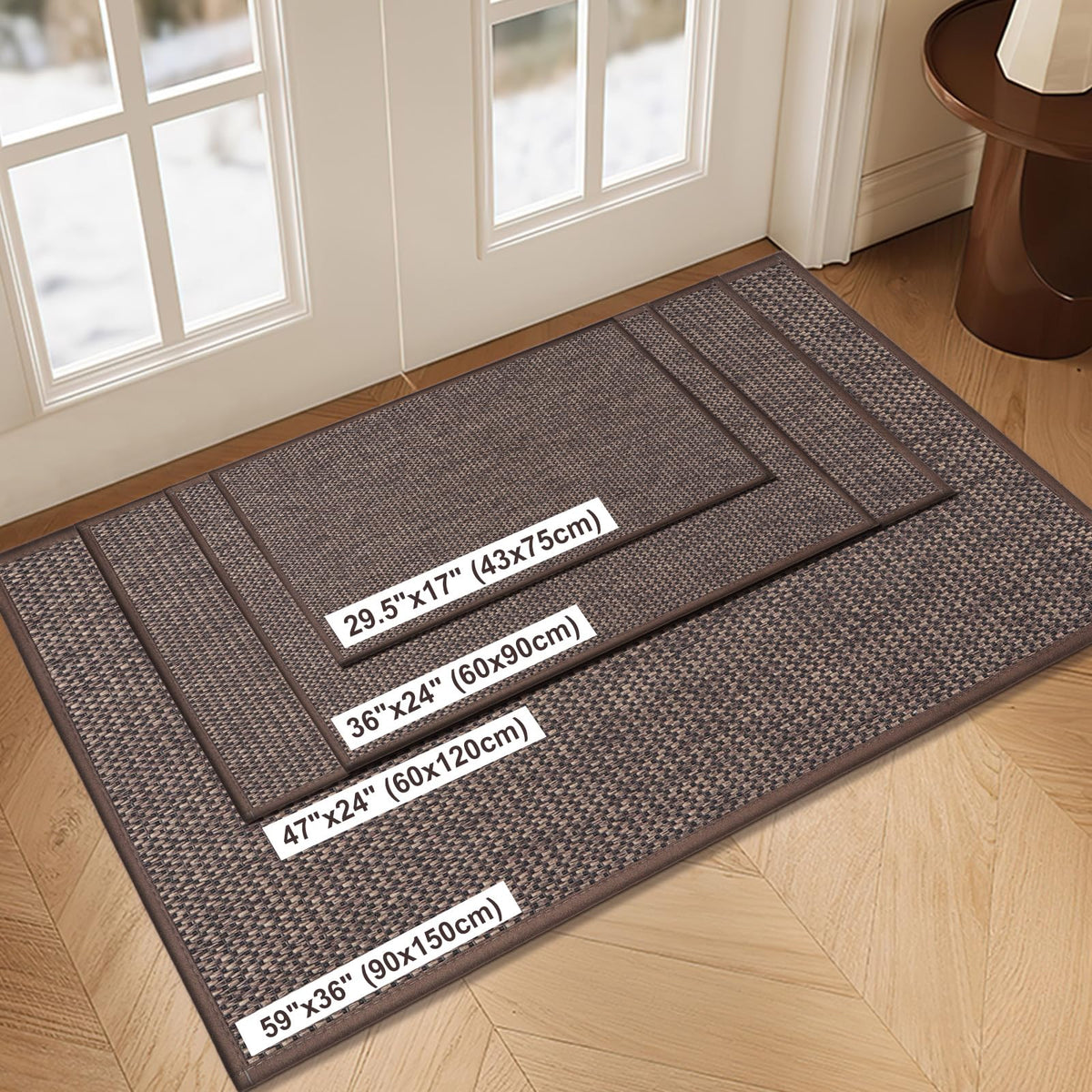 LEKEEPGO door mat non-slip back keeps entryway safe and in place.