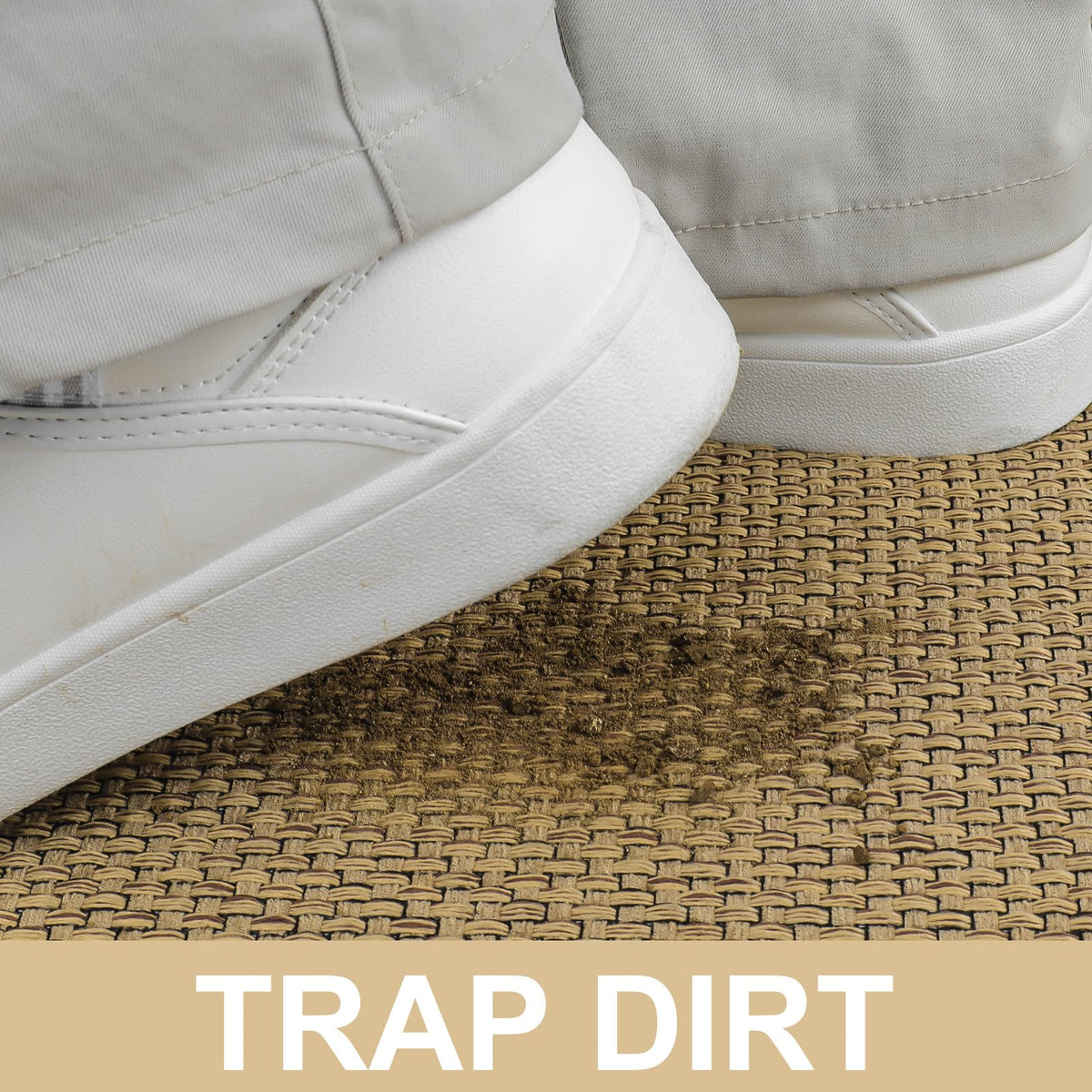 LEKEEPGO non-slip backing keeps this entry mat in place.