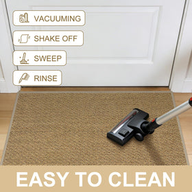LEKEEPGO washable mat cleans easily with rinse or vacuum.