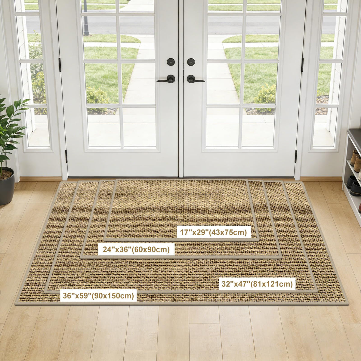 LEKEEPGO ultra-thin door mat fits under doors without curling.