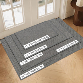 LEKEEPGO door mat non-slip backing keeps it securely in place.