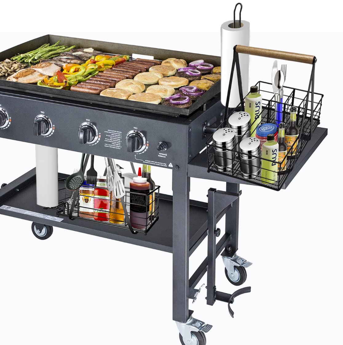 LELOCLE BBQ utensil organizer shows three removable grids for flexible storage