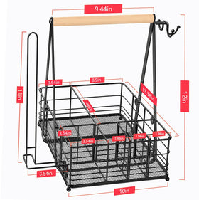 LELOCLE stainless steel caddy demonstrates removable compartments for camping use