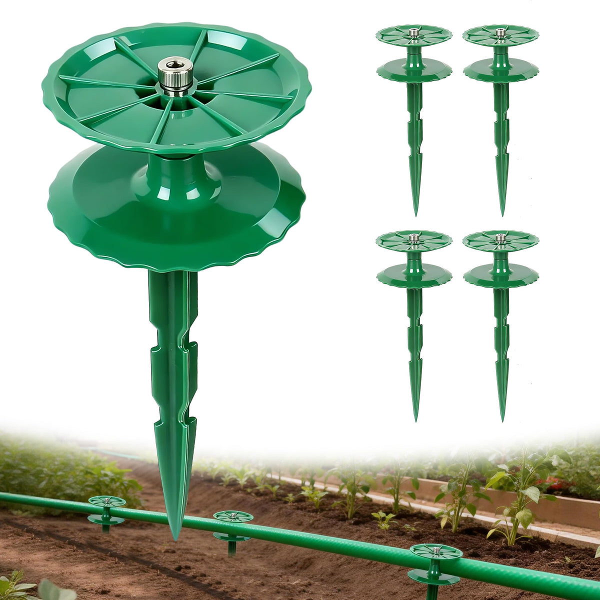 LEMEWEL garden hose guide stake 10 inch in green keeps borders tidy.