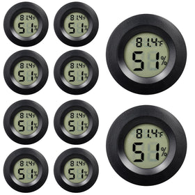 LemonBest 10-pack mini hygrometers with compact display for quick room readings.