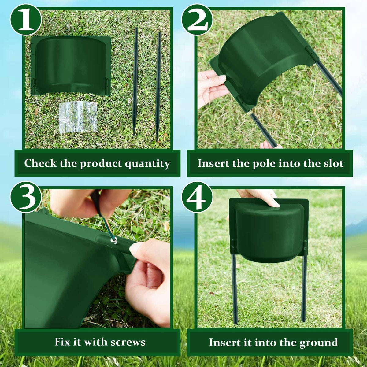 LemonRoad four-pack sprinkler protectors blend with lawns while directing water efficiently.