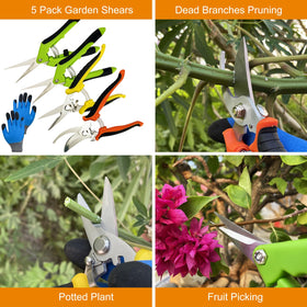 Lengnoyp pruning shears serrated blade grips tougher stems for trimming
