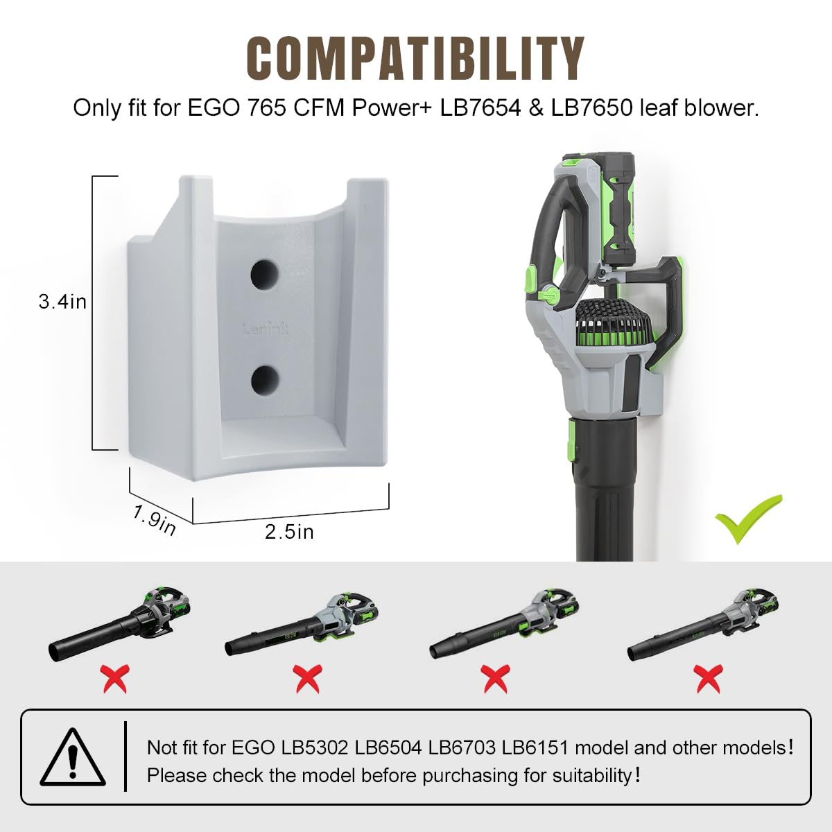 Lenink wall mount uses durable ABS material for lasting garage organization