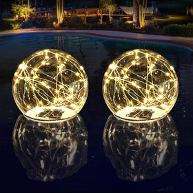 LENONE floating pool lights 6.5 inch illuminate your pool with warm white ambience for evenings.
