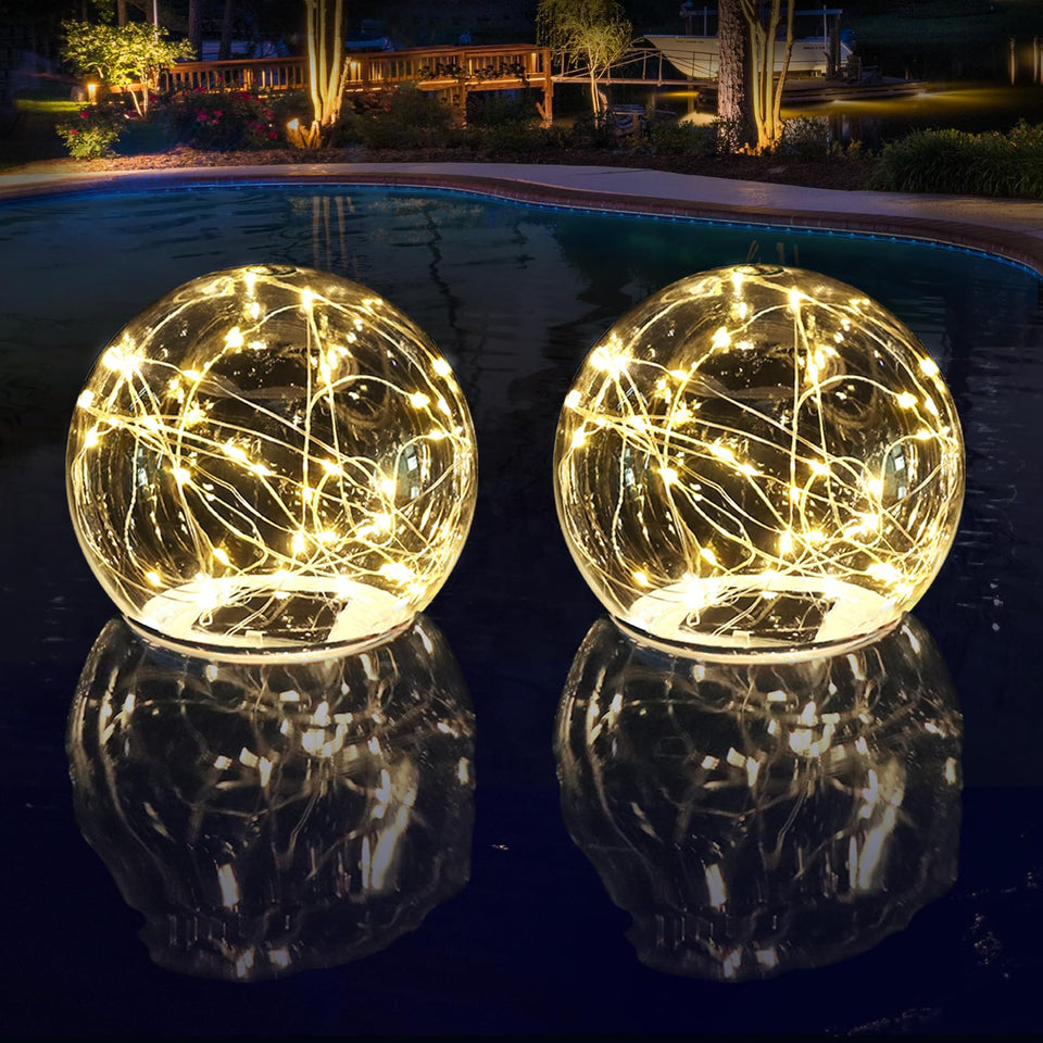LENONE floating pool lights 6.5 inch illuminate your pool with warm white ambience for evenings.