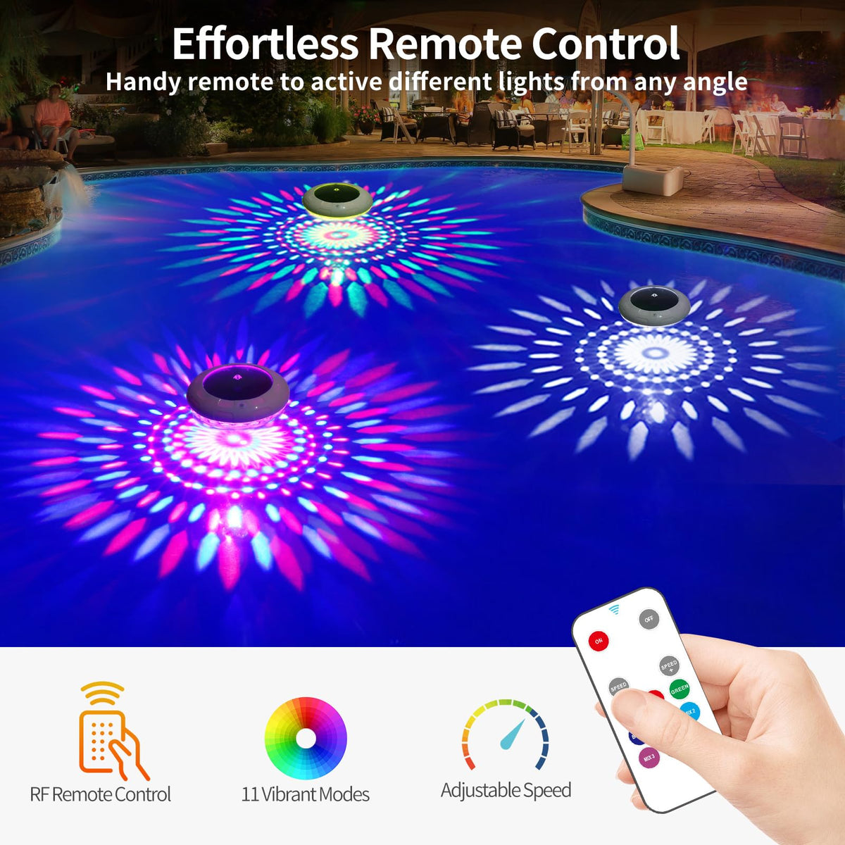 LENONE IP68 waterproof pool light withstands splashes and submersion