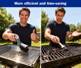 LenZhan interchangeable heads for metal grates and non-stick surfaces.