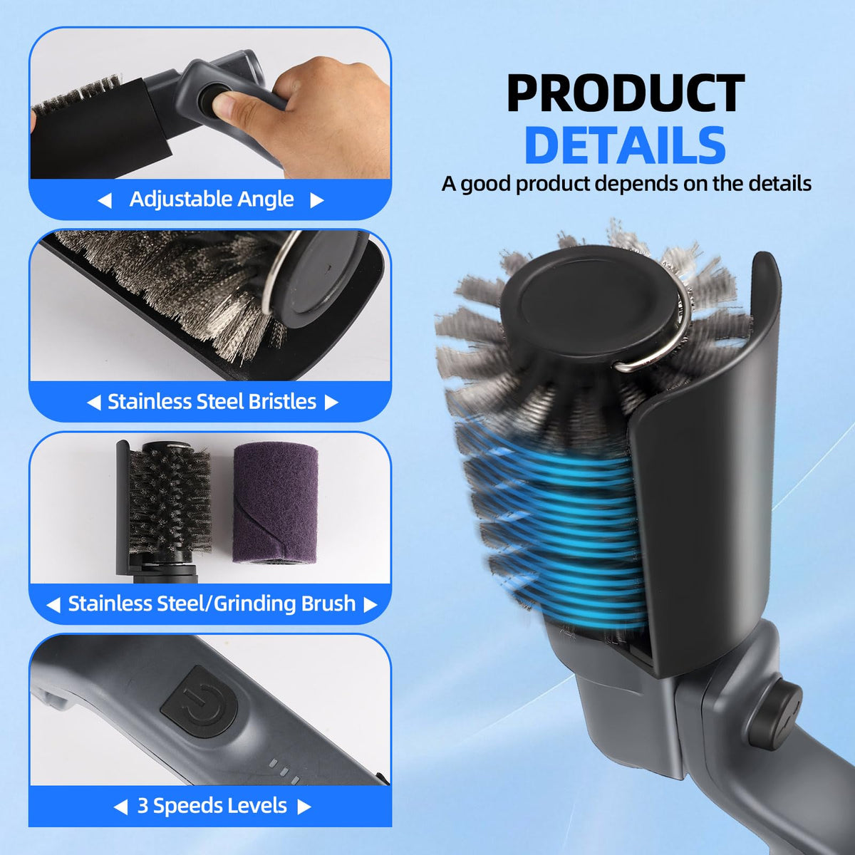 LenZhan waterproof grill brush cleans wet grates without worry.