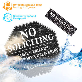 Lenzwan rust-free sign enhances curb appeal while signaling no soliciting.