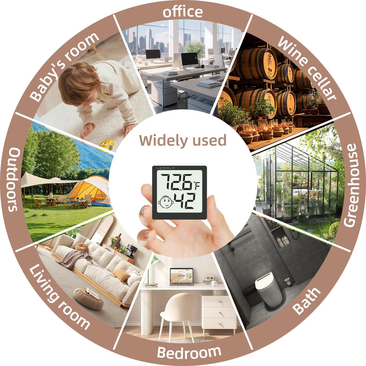 LEOALF Mini Humidity Meter Pack in office environment enhances comfort