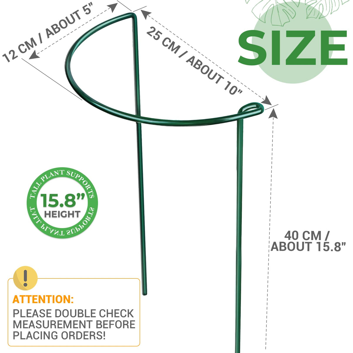 LEOBRO green garden stakes with rustproof finish blending with foliage.