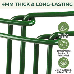 LEOBRO metal plant stakes in green provide durable support outdoors