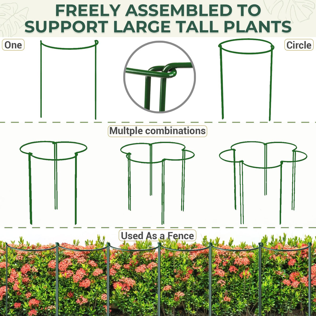 LEOBRO stackable garden stakes in green simplify storage