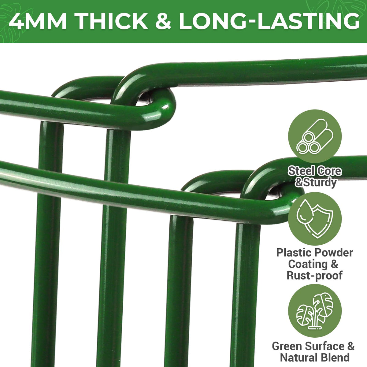 LEOBRO rustproof plant stakes with green coating for weather resistance