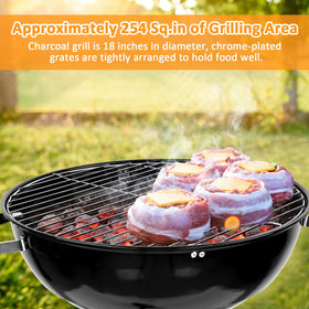 Leonyo 18-inch kettle grill tabletop mode for compact outdoor setups.