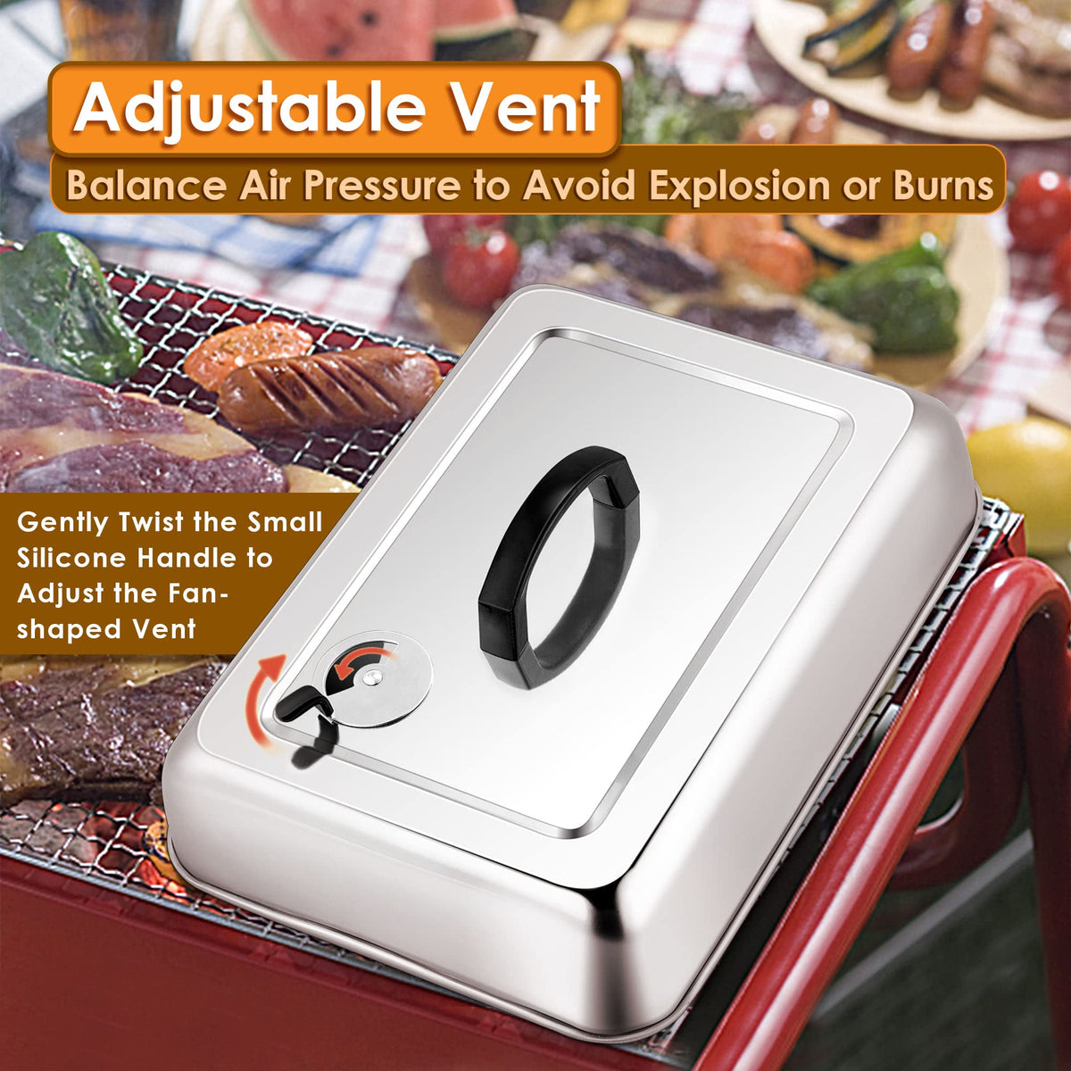 Leonyo adjustable vent top balances steam to avoid overflow