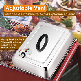 Leonyo adjustable vent top balances steam to avoid overflow