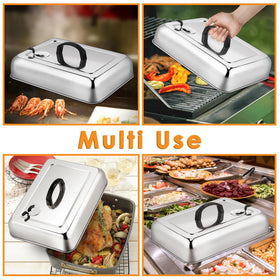 Leonyo rectangular griddle dome with large capacity covers multiple items