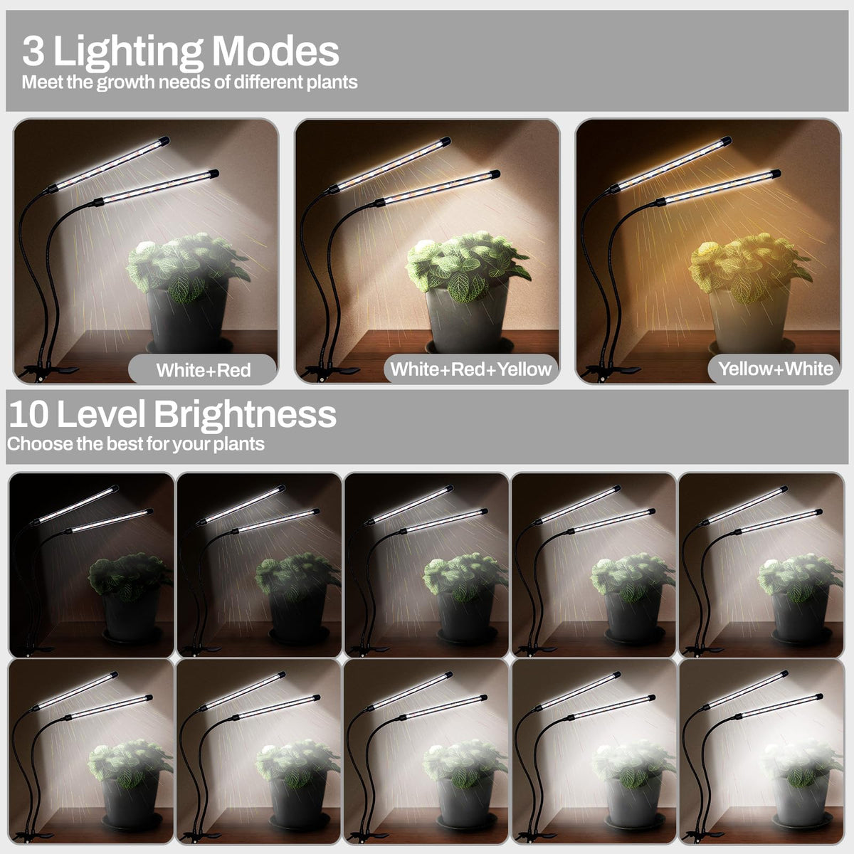 LEOTER Grow Light 360 goosenecks enable precise plant illumination