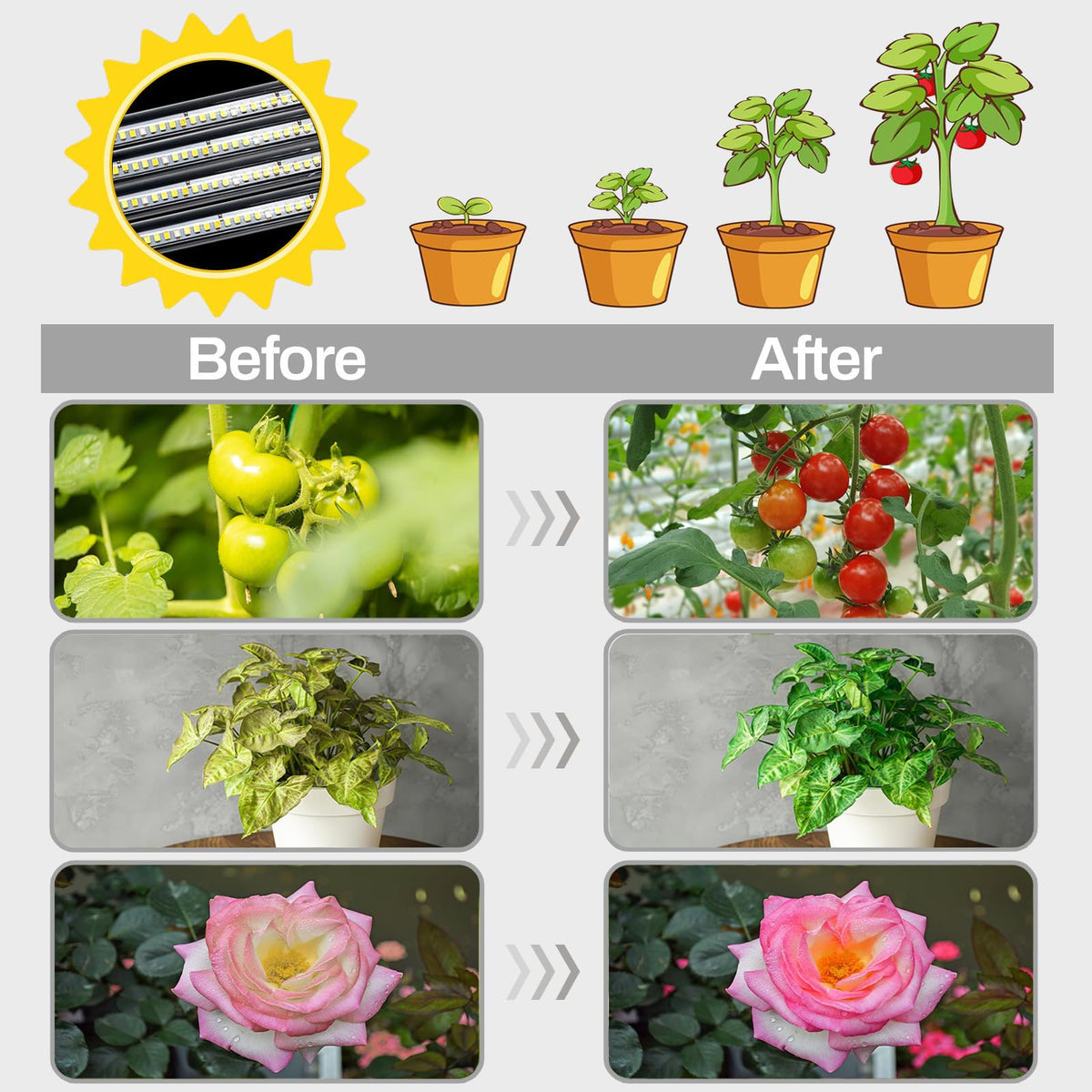 LEOTER Grow Light aviation aluminum heat sink keeps temps cool during use