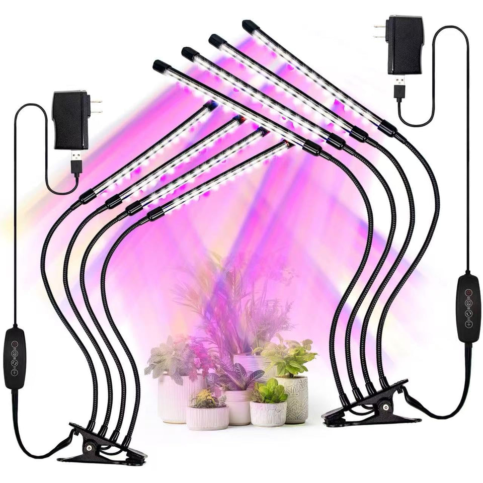 LEOTER 4-head clip grow light for versatile indoor plants
