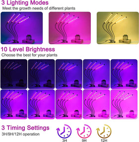 LEOTER Grow Light clip-on mount provides secure, versatile placement