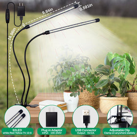 LEOTER Grow Light full spectrum LED supports healthy leaves and herbs indoors