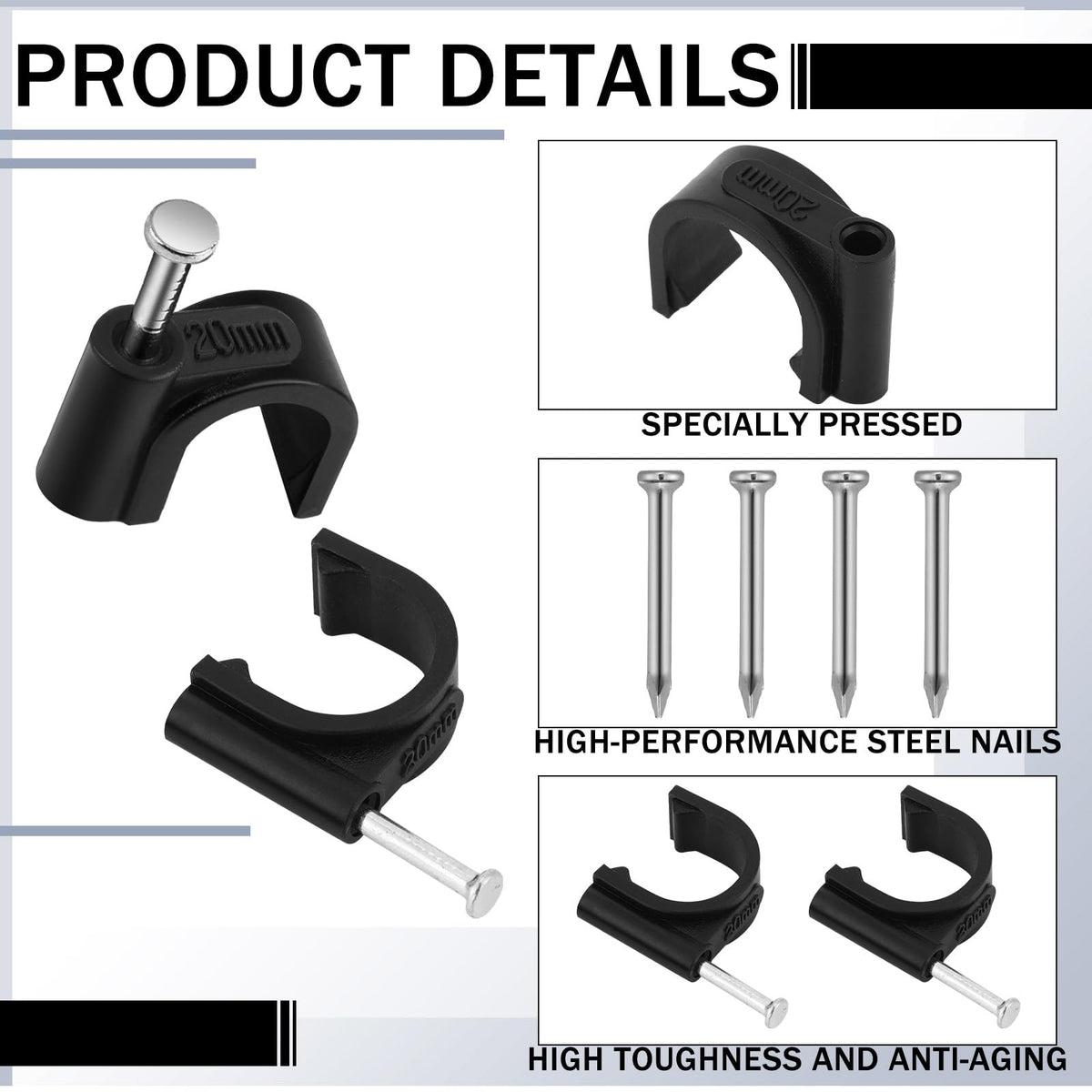 Leriton UV-resistant tubing clip protects against sun and chemical exposure outdoors.