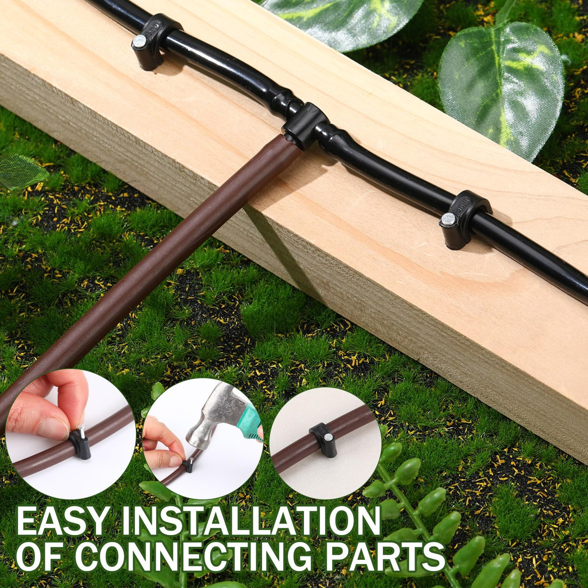 Leriton UV-resistant PE clip emphasizes outdoor durability.