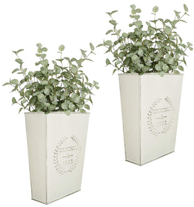 LESEN farmhouse wall planter pair hanging on wall adds rustic charm and versatility.