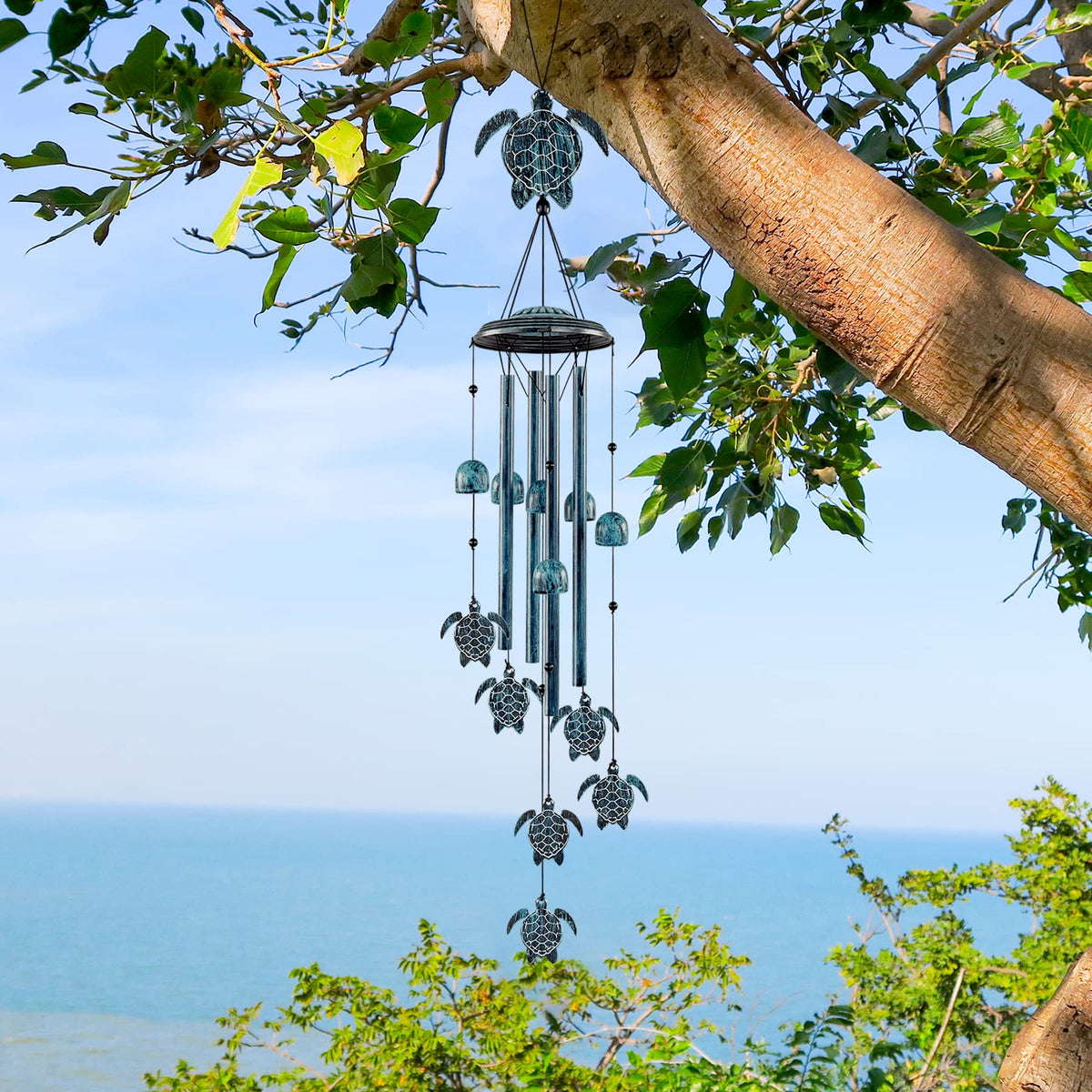 LESES Sea Turtle wind chime garden decor adds tranquil ambiance to outdoor spaces