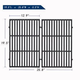 Leship cast-iron grates close-up show sear marks and heat retention