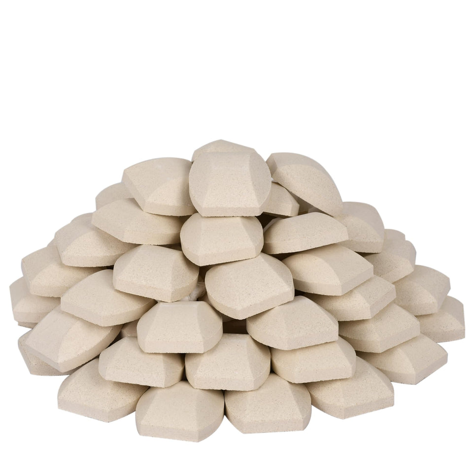 Leship ceramic briquettes cover the grill surface for even heat on Turbo models.