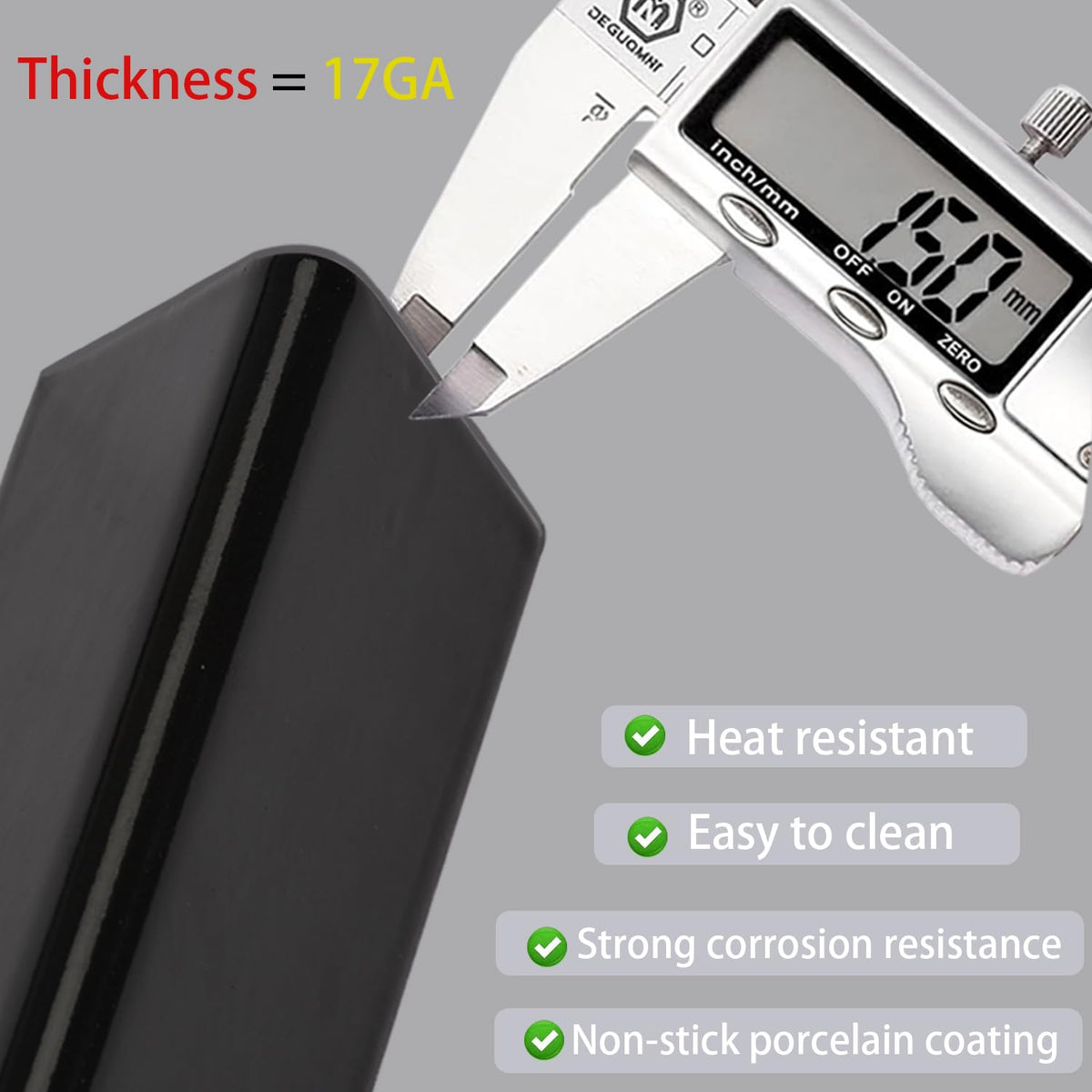 Leship 17GA porcelain-enameled bar detail shows durability and long life.
