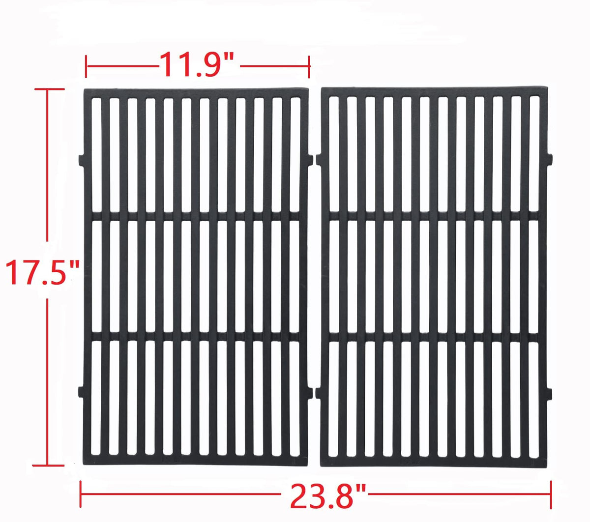 Leship Weber Spirit II grill grates close-up highlights durable cast iron construction.